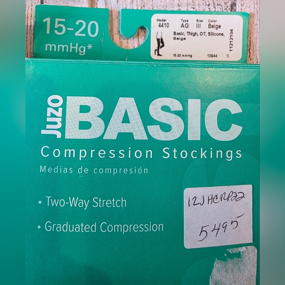 Juzo BASIC 4410 Knee High Stockings *2 Pair* Open Toe Compression 15-20 Size ll - Picture 5 of 5